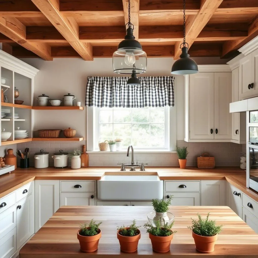 17 Bring Natural Charm Home with Rustic Kitchen Decor Classic Farmhouse Kitchen Design with Rustic Wood Details