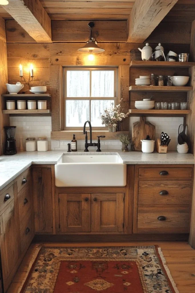 17 Bring Natural Charm Home with Rustic Kitchen Decor Cozy Rustic Kitchen Decor with Natural Wood