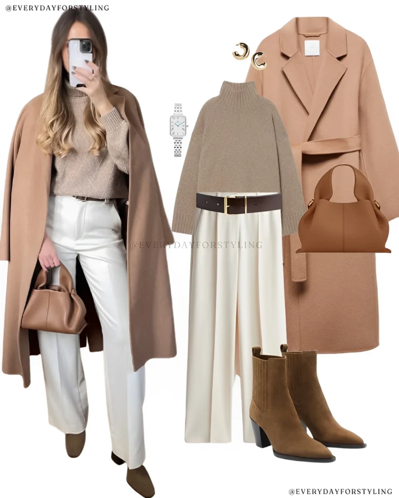 Beige and Camel Everyday Winter Outfit