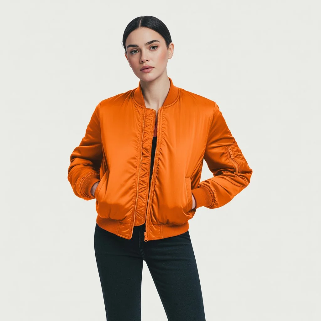 Bold Orange Bomber Jacket