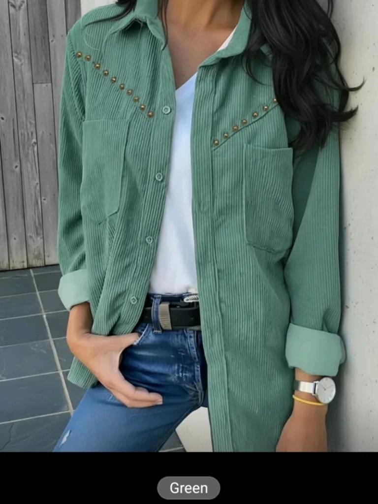 Corduroy & Studded green Shackets