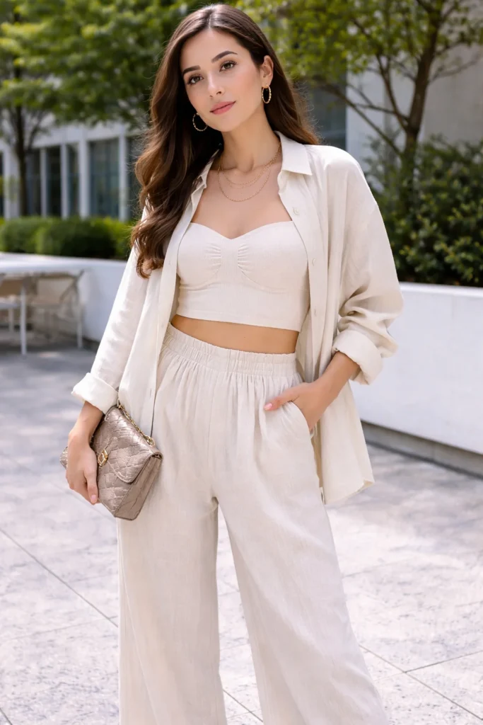 Elegant Cream Linen Co-Ord for Minimal Styling