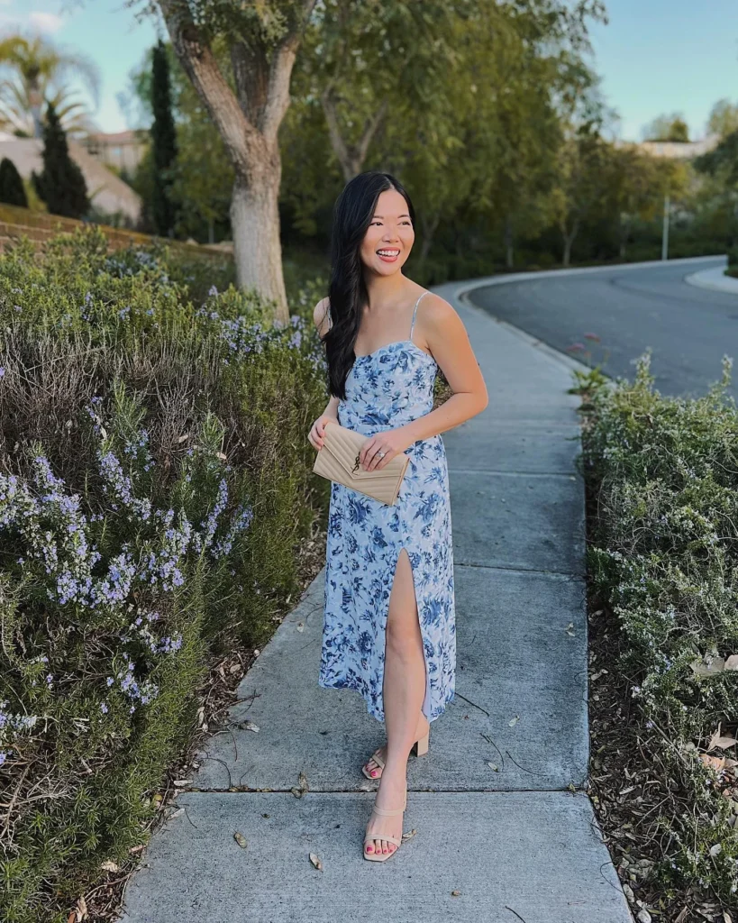 Floral Summer Dress with Clutch