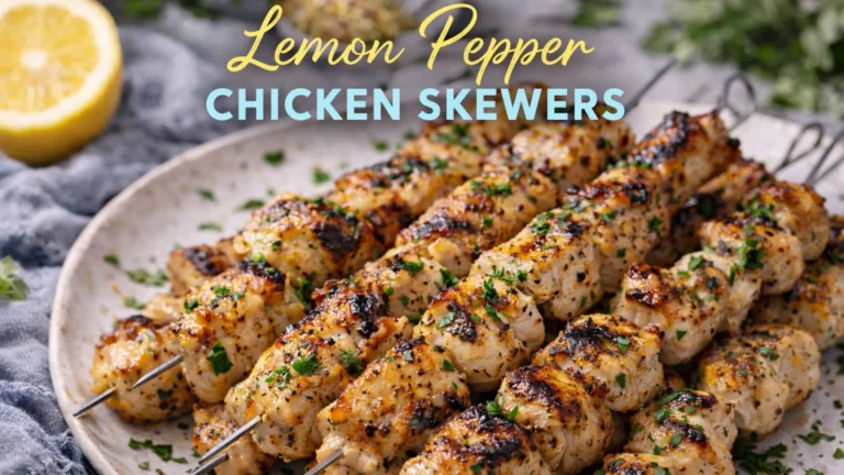 Grilled lemon pepper chicken skewers