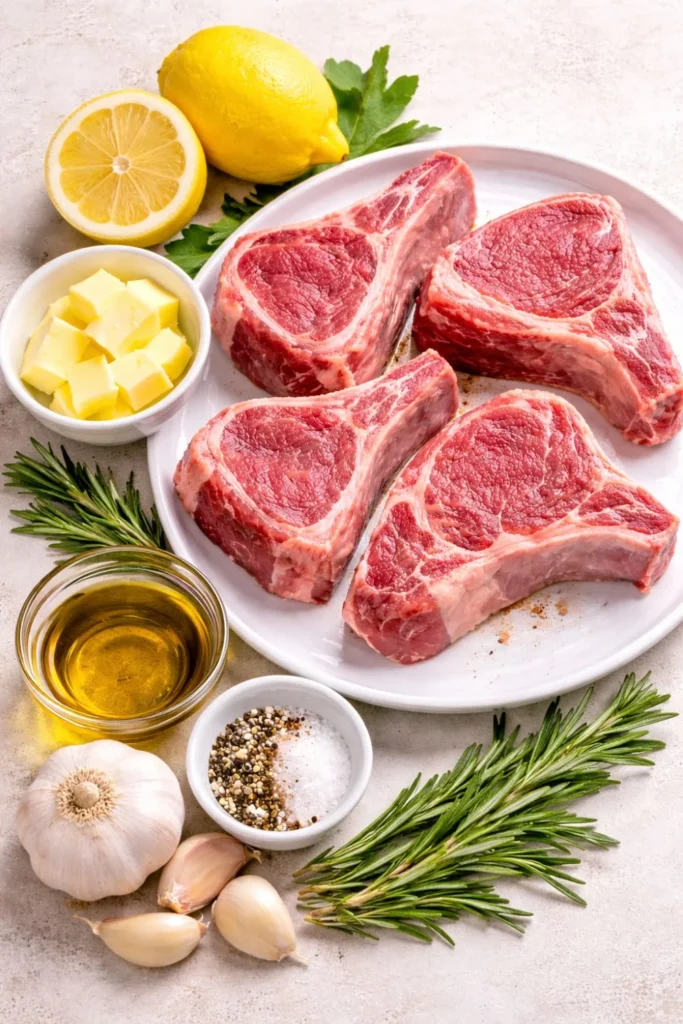 Lemon garlic butter lamb chop ingredients