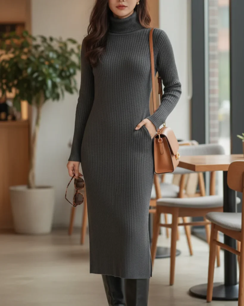 Minimal Grey Turtleneck Outfit for Elegant Style
