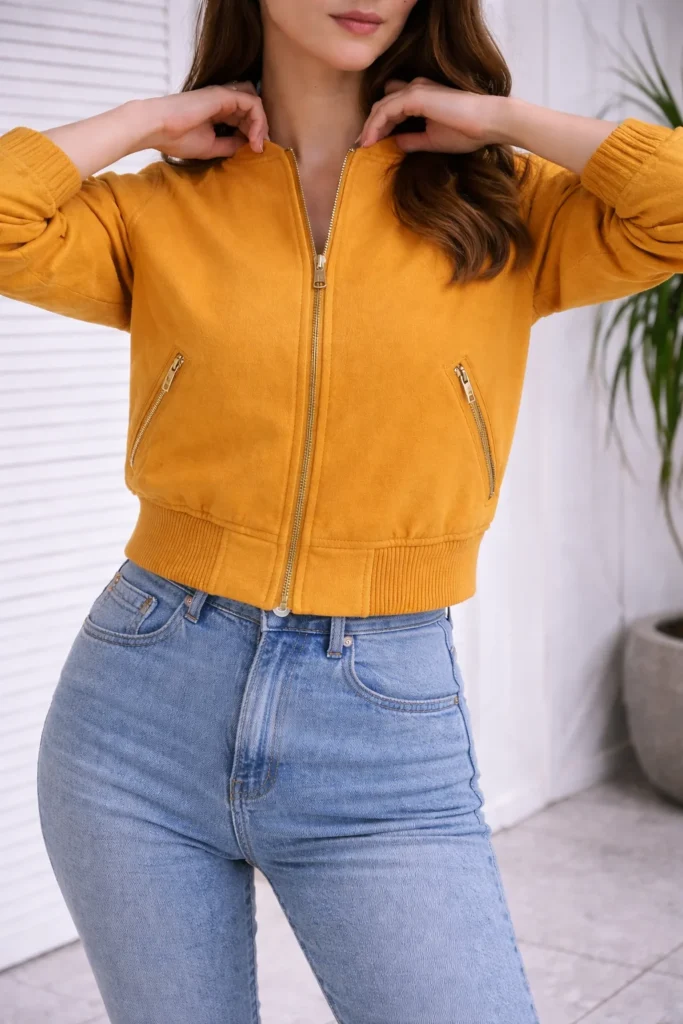  Mustard Yellow Bomber Jacket