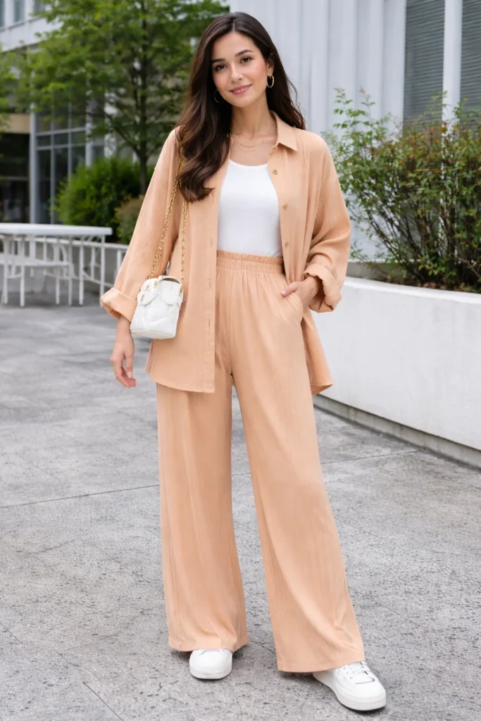 Peach Casual Co-Ord Set for Everyday Wear
