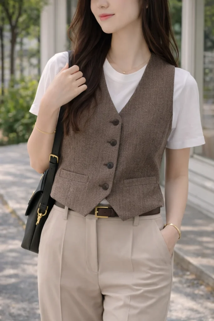  Smart Casual: Tweed Vest Elegance