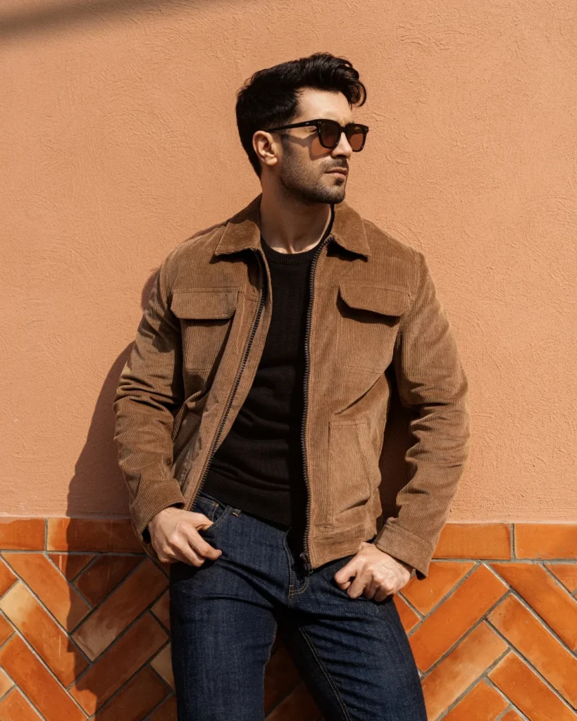 Stylish Casual Street Look with Black Jacket and Beige Pants