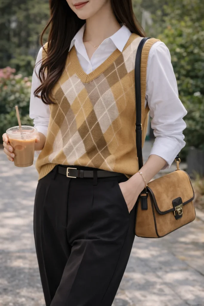  Vintage Charm: Argyle Vest Style