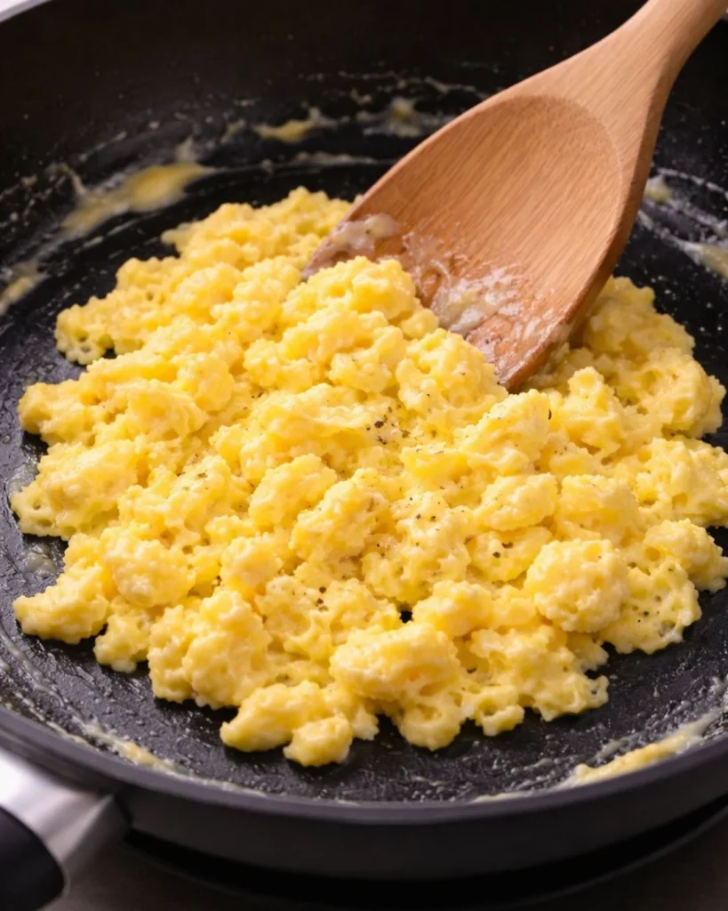 Scrambled Eggs with Toast – A Simple and Healthy Breakfast srumbled-eggs-in-a-black-skillet
