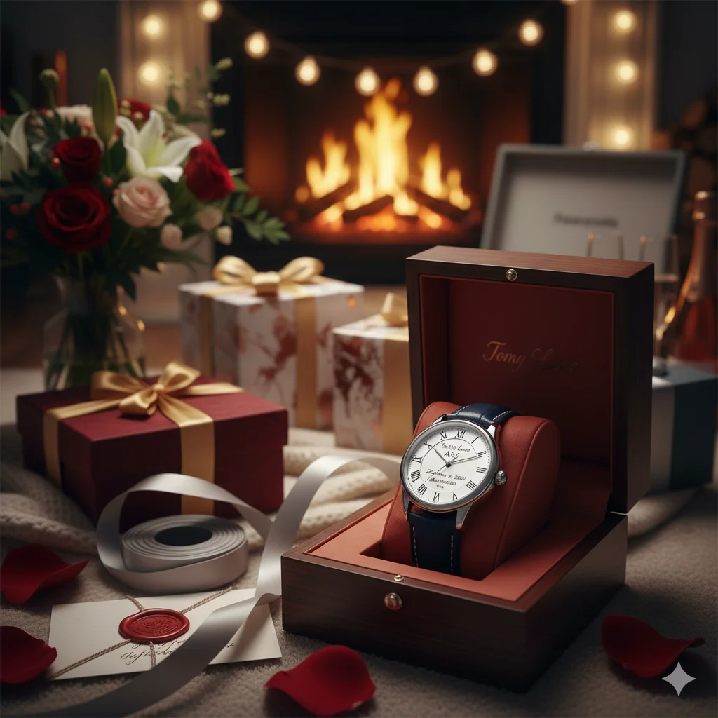 50+ Creative Valentine’s Gift Ideas for Boyfriends, Girlfriends, Wives, Husbands, and More Personalized-Watch-Time-to-Remember.webp