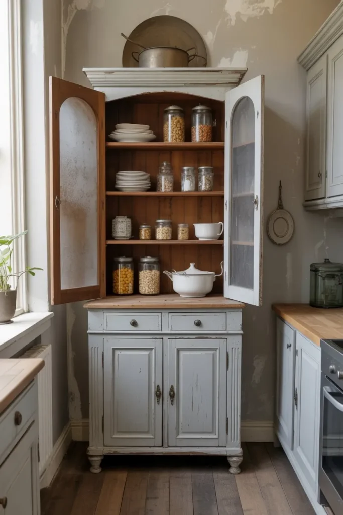 Antique Pantry Cupboard as a Statement Piece