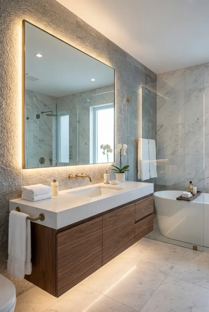 Backlit Mirror for Soft Glow