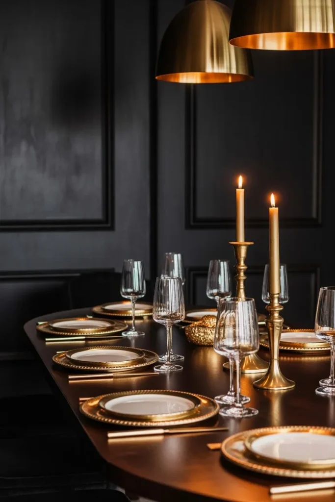 Black and Gold Contrast for Subtle Glam