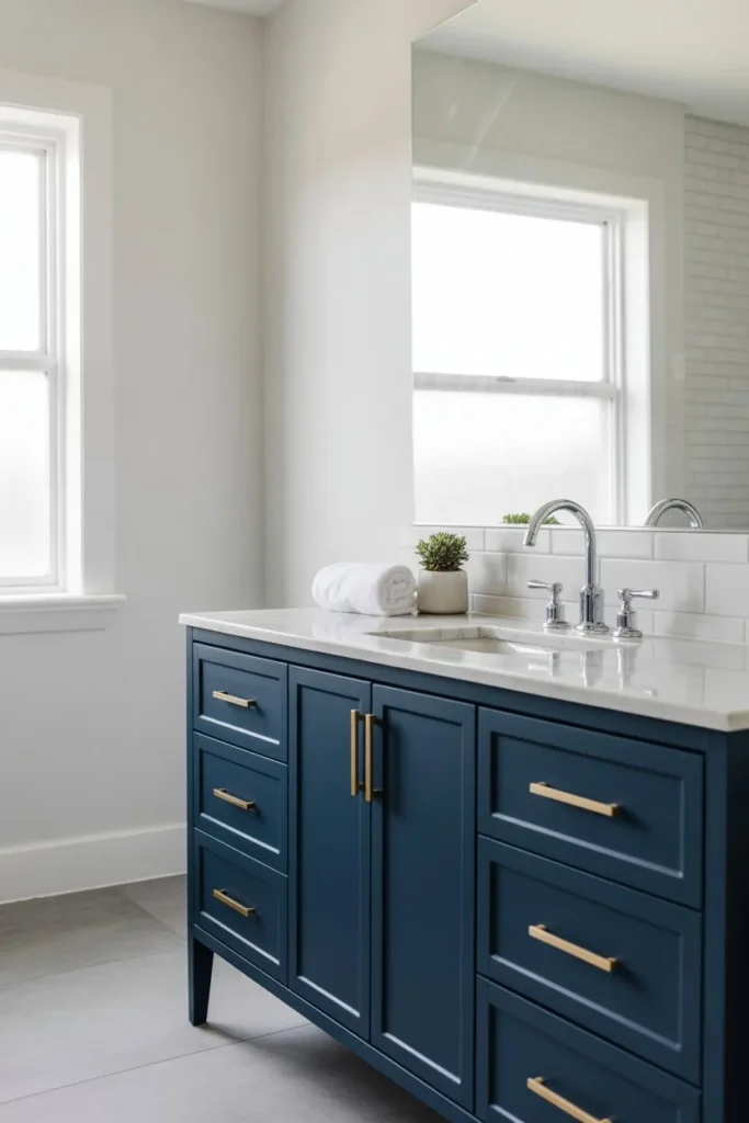 Blue Vanity as a Statement Piece