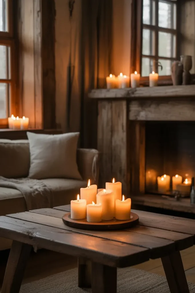 Candlelit Corners for a Soft Rustic Glow