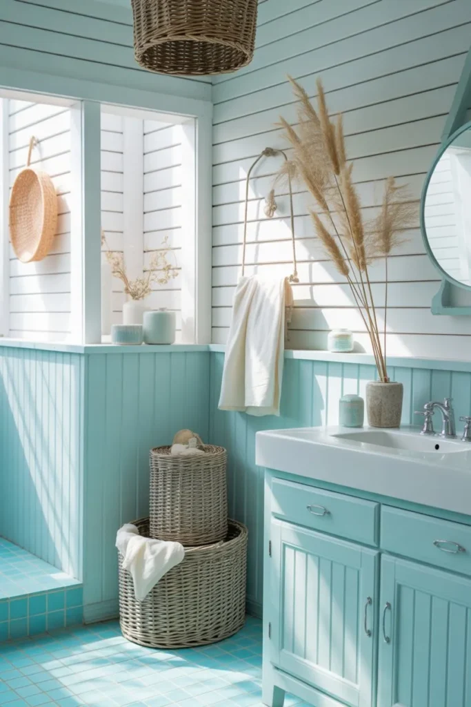 Coastal Blue Bathroom with Breezy Vibes