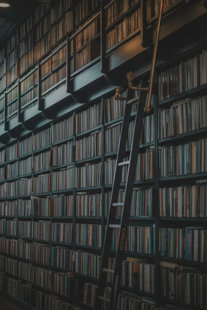 17 Living Room Storage Ideas to Add Space Smartly Floor-to-Ceiling Library with a Rolling Ladder