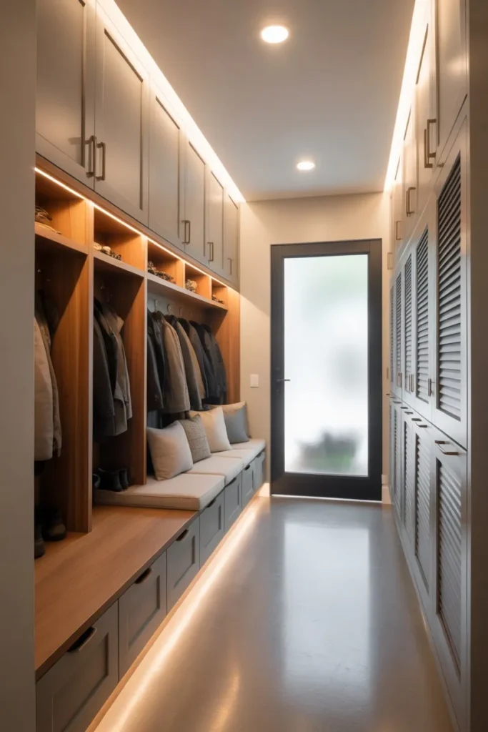 Fully Integrated Organized Mudroom