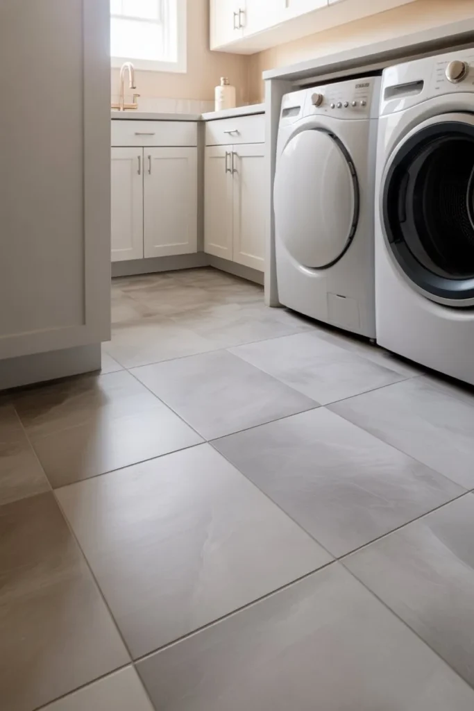 Laundry Room with Tile Flooring for Easy Maintenance