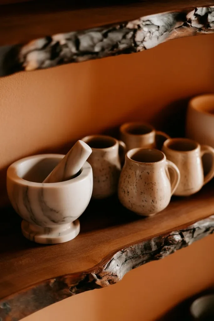 Mix Textures with Natural Wood and Stoneware