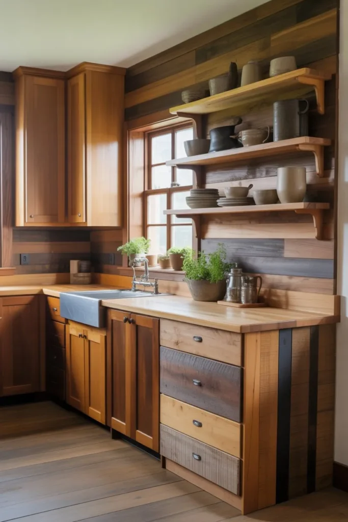 Mix of Wood Finishes for Depth