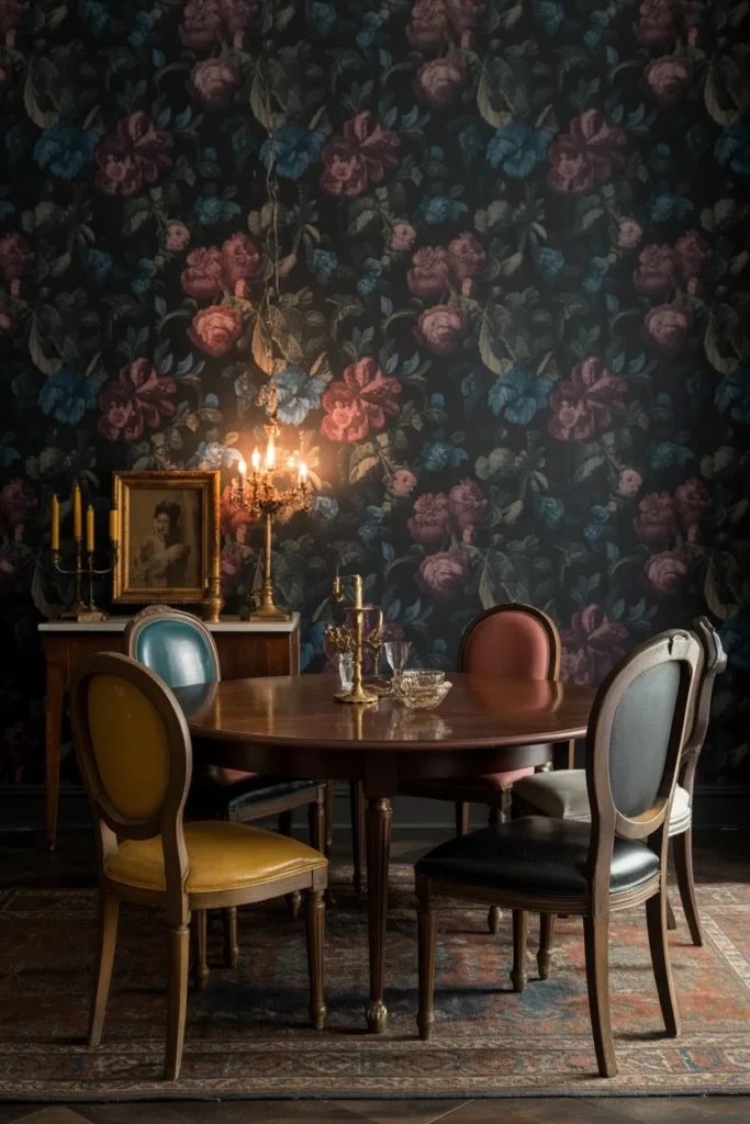 Moody Floral Wallpaper Accent