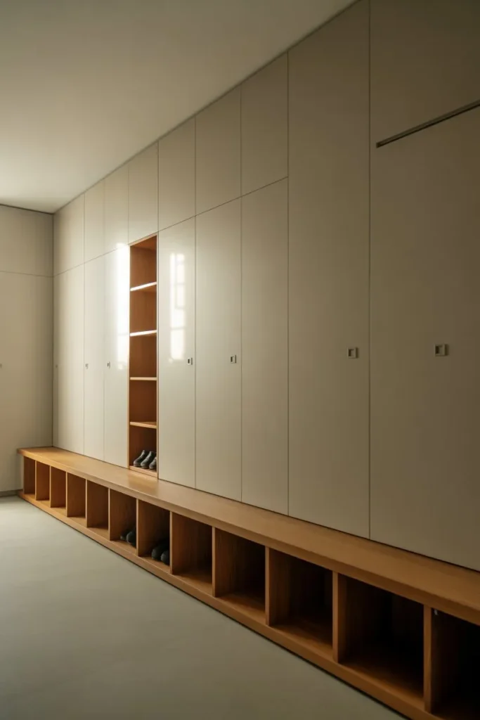 Mudroom with Hidden Compartments