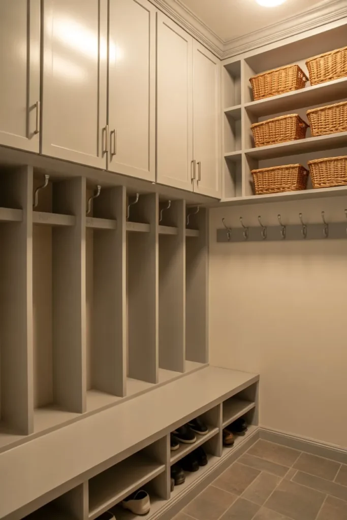 Mudroom with Overhead Storage