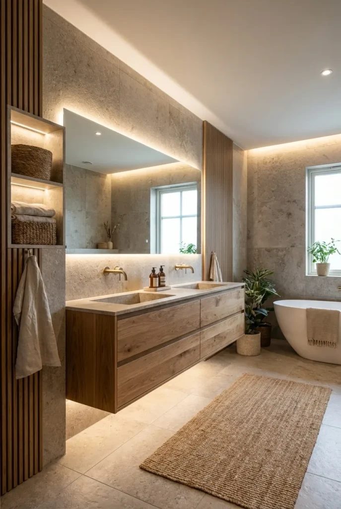 Natural Wood Accents for Warmth