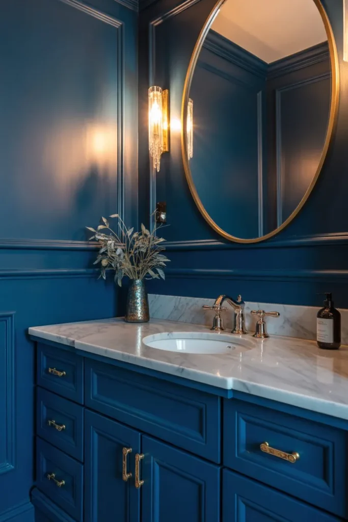 Navy Blue Bathroom with Luxurious Depth