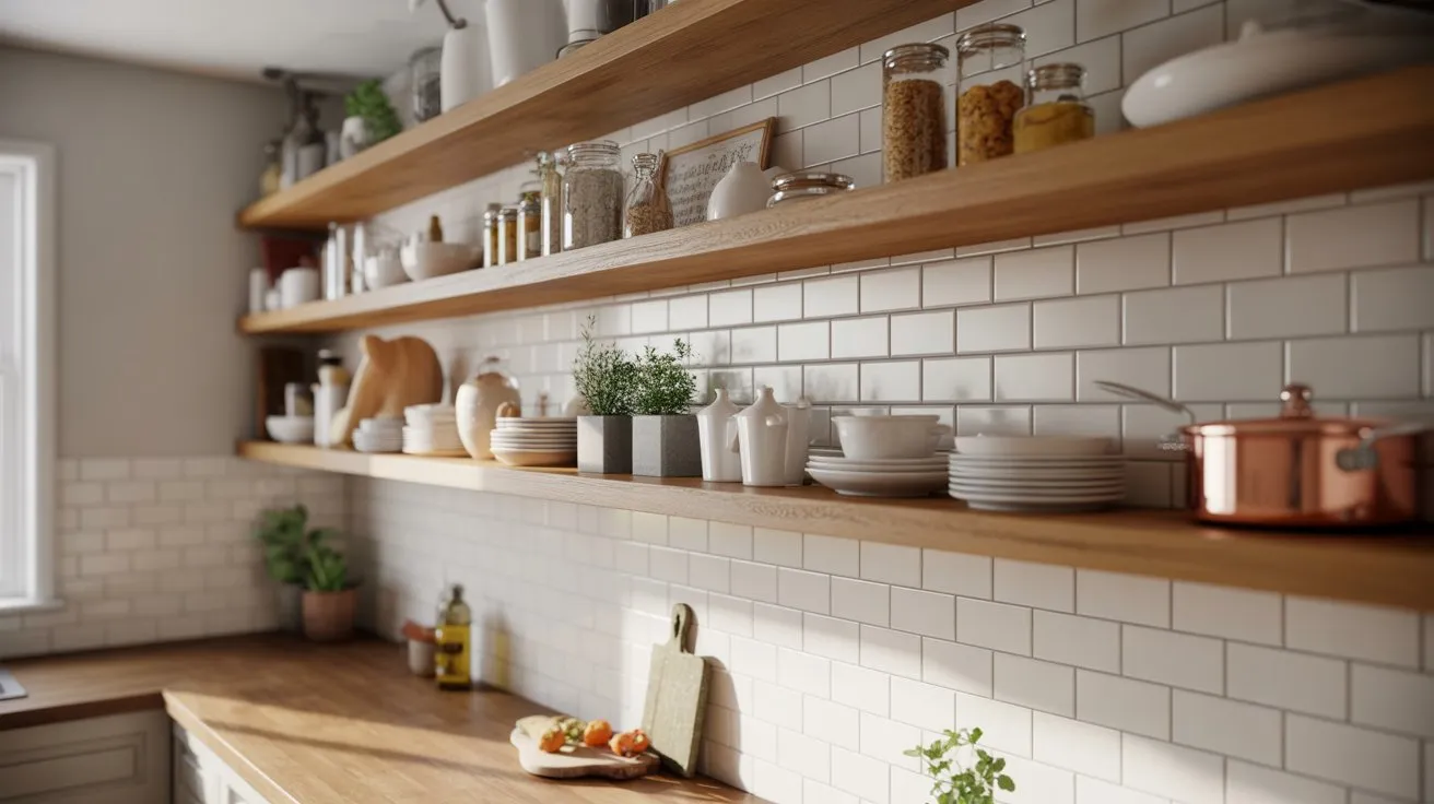 Open Kitchen Shelving Styling Tips