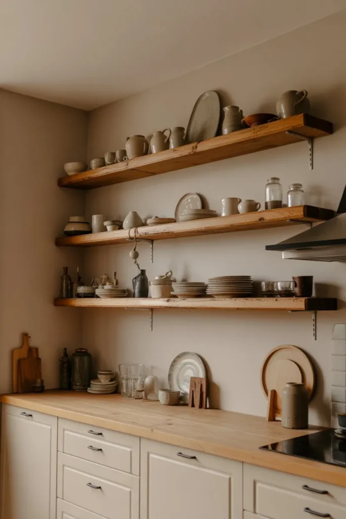 Open Shelving with Collected Everyday Pieces