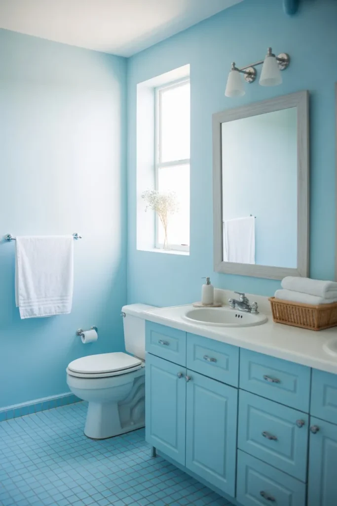 Soft Sky Blue Bathroom Serenity