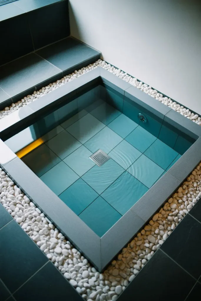 21 Modern Luxury Bathroom Ideas for a Spa-Like Feel Sunken Bathtub with Perimeter Overflow