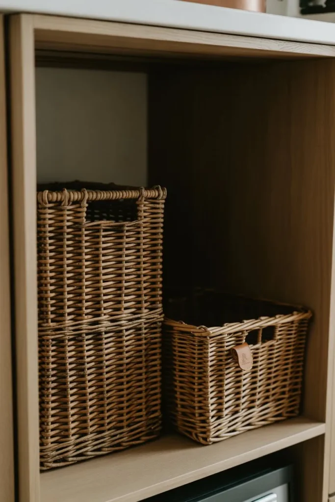 Use Baskets to Hide Small Odds and Ends