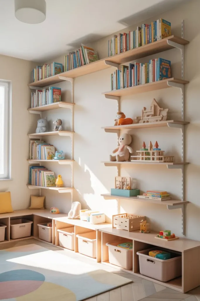 Wall-Mounted Shelves for Storage