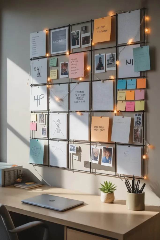 Aesthetic Wall Grid or Pinboard Display