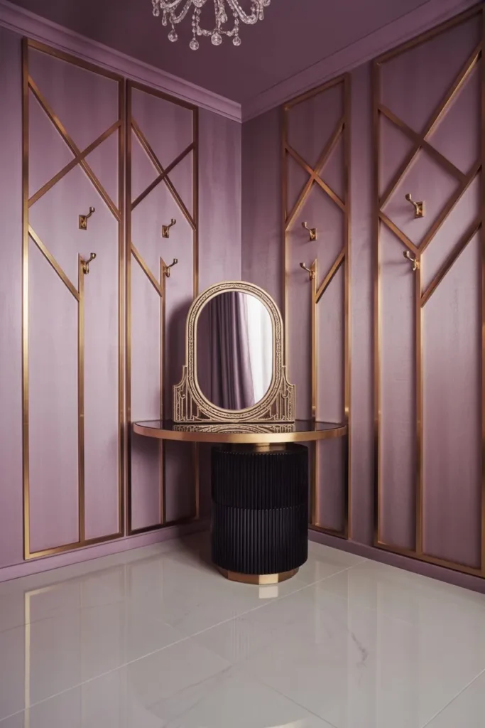 Art Deco Orchid and Brass Suite
