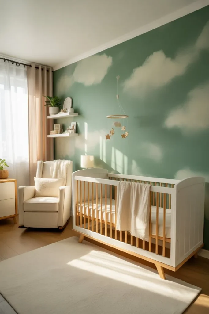 Baby Room with Accent Wall Design