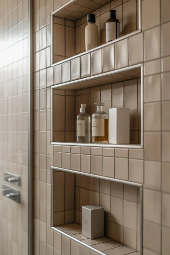 Bathroom with Built-In Niche Storage Design
