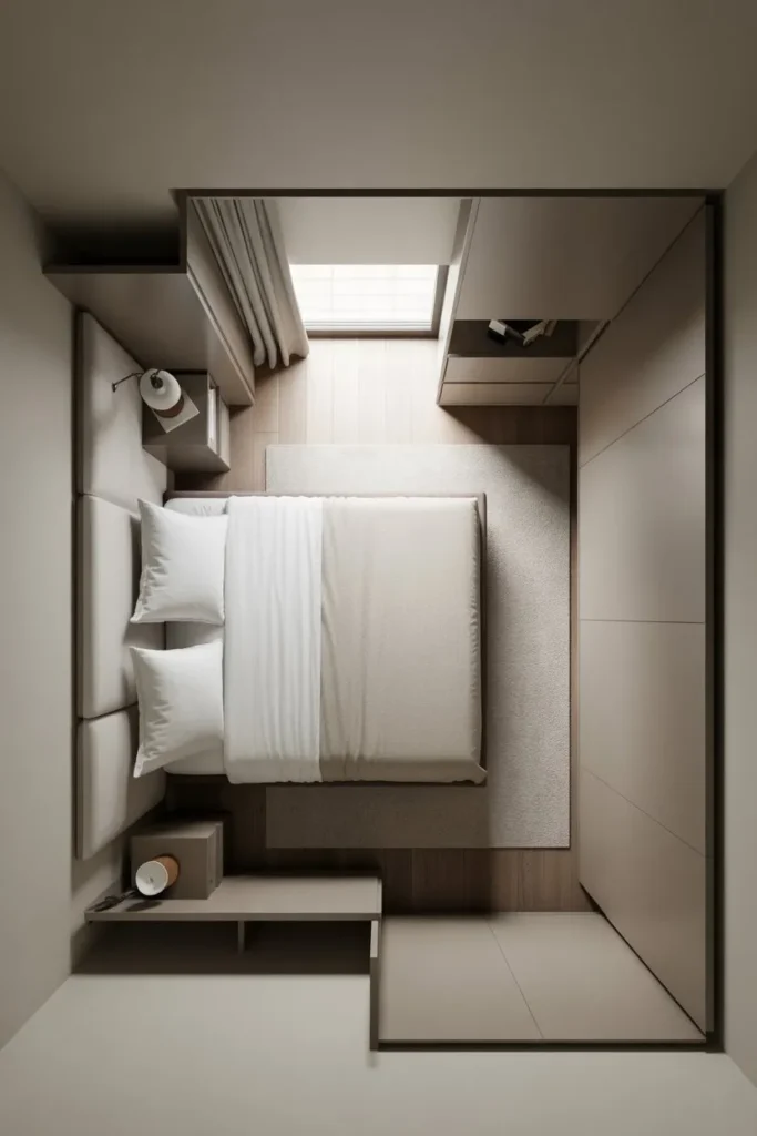 Bed Aligned with Entry for Clear Visual Flow