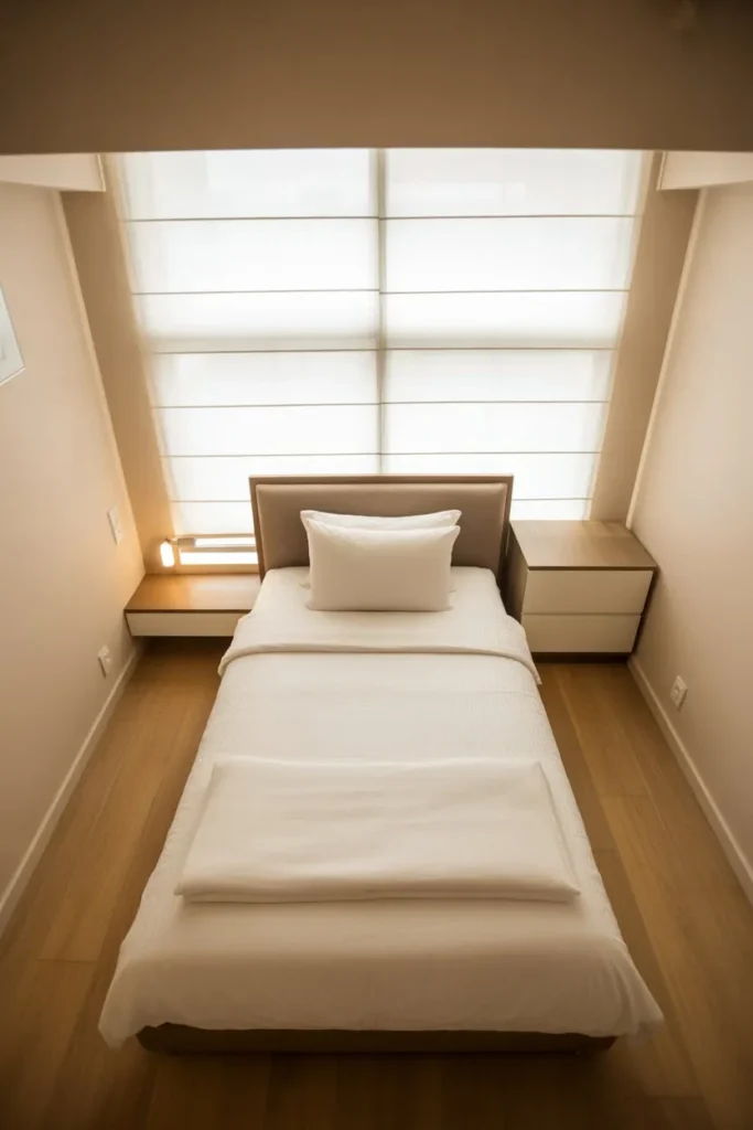 Bed Along Short Wall to Open Central Space