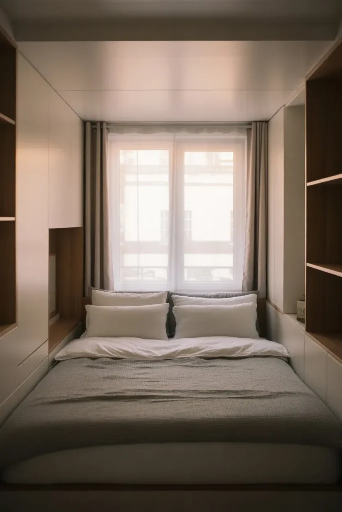 Bed Under the Window for Balanced Layout