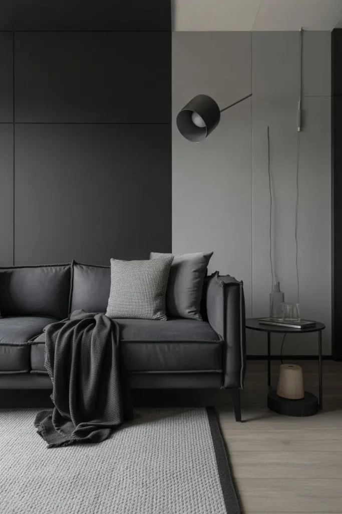 Black and Gray Monochrome Living Room