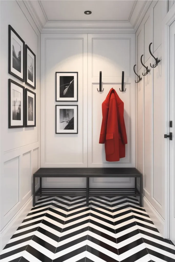 Black-and-White Graphic Patterned Entry