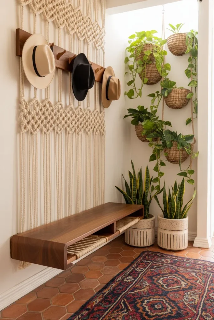 Bohemian Terracotta and Macramé Corner
