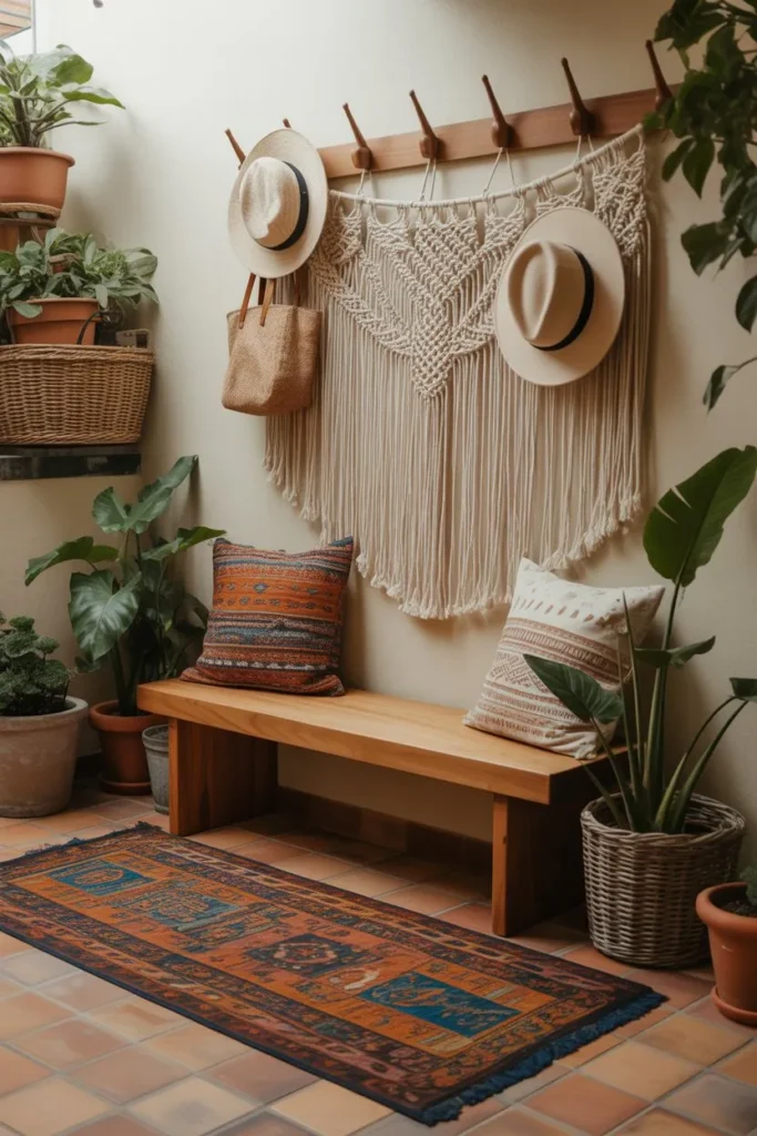 Bohemian Terracotta and Macramé Corner
